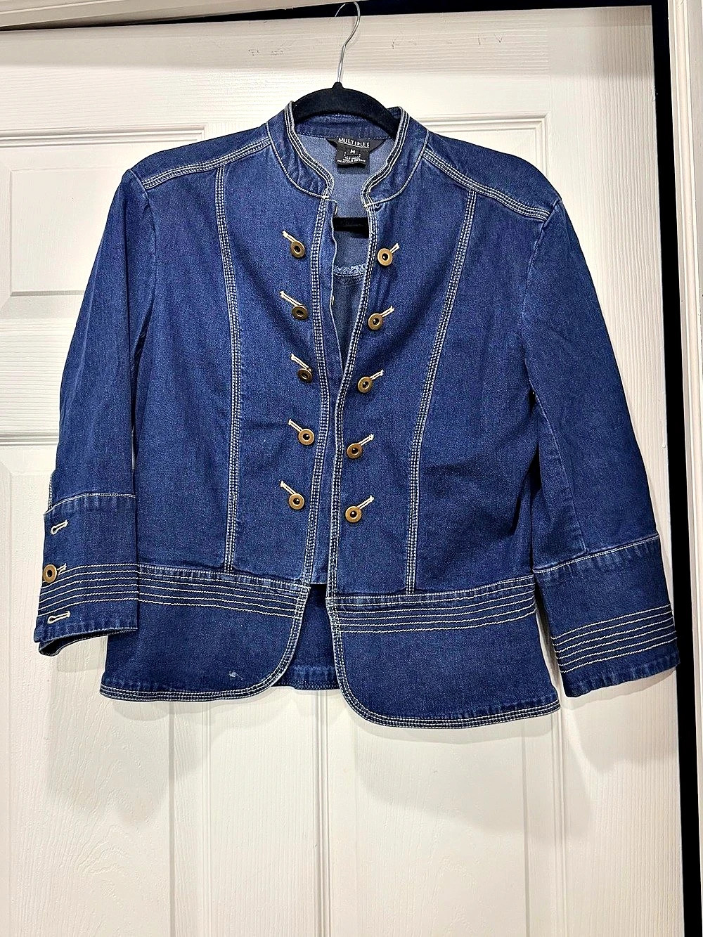 Komarov Denim Military-Style Jacket in Blue